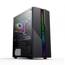 先马逾辉 牛仔(电竞版黑) 炫彩 面板支持360水排 钢化玻璃